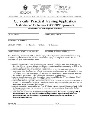 Curricular Practical Training Application