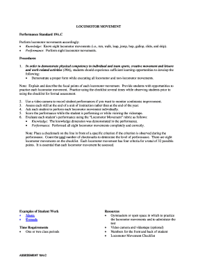 Locomotor Movement Assessment Form