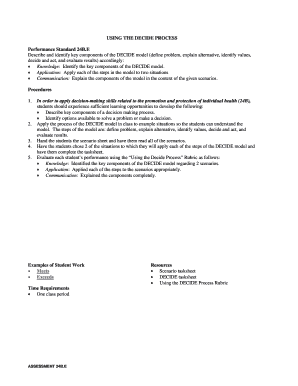 DECIDE Model Decision Making Worksheet