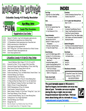 Columbia County 4H Family Newsletter - columbia uwex