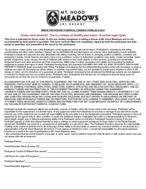 Minor Participant Parental Consent Form