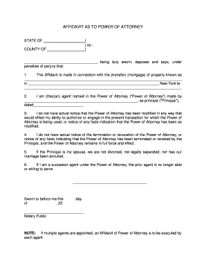Affidavit as to Power of Attorney