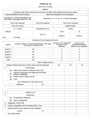 Form 16 Certificate for TDS on Salary