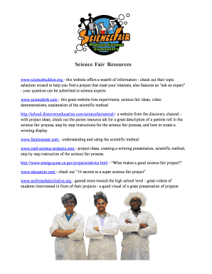 Science Fair Project Application