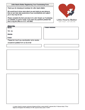 Little Hearts Matter Registering Your Fundraising Form