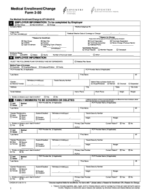 Medical Enrollment/Change Form 2-50