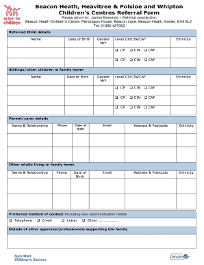 Children's Centres Referral Form