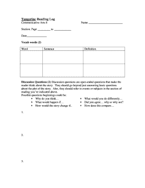 Tangerine Reading Log