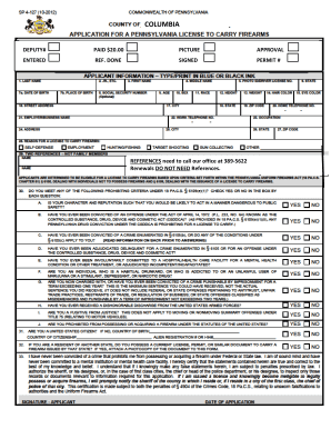 Columbia Permit Application Form
