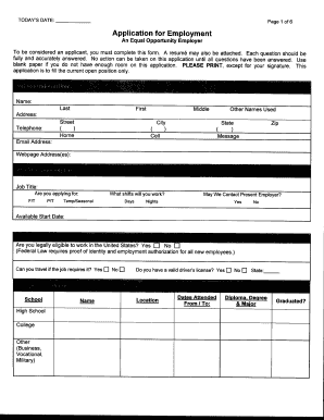 Employment Application Form