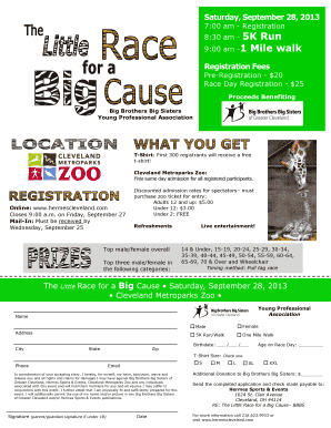 The Little Race for a Big Cause Registration Form