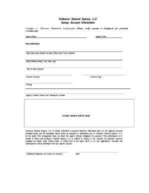 Electronic Withdrawal Authorization Form