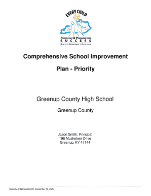 Comprehensive School Improvement Plan - Priority Greenup