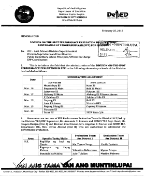 Philippines On-The-Spot Performance Evaluation Form