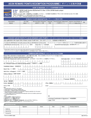 AEON Reward Points Redemption Form