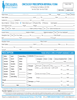 Oncology Prescription Referral Form