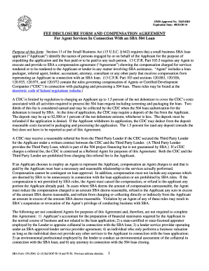SBA Form 159 Fee Disclosure and Compensation Agreement