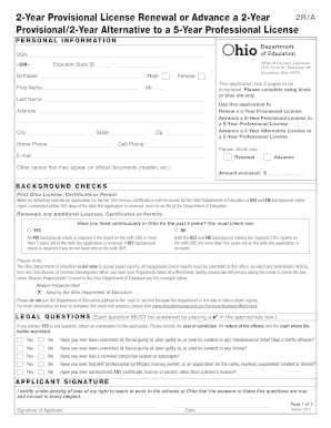 Ohio Educator License Renewal or Advancement Application