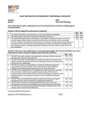 Lre checklist