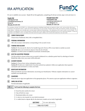 IRA Application Form
