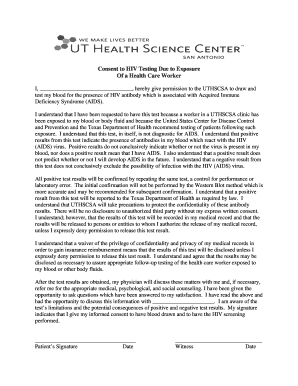 Consent to HIV Testing Due to Exposure