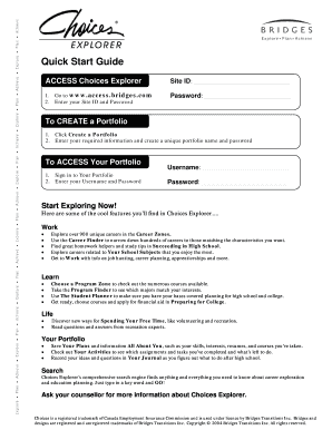 Choices Explorer Quick Start Guide