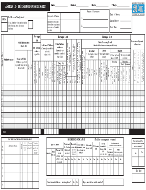ASER 2012 Household Survey Sheet