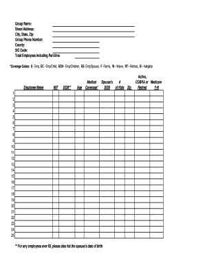 Employee Health Insurance Coverage Form