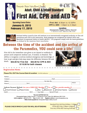 Fillable Online chesapeakesc First Aid, CPR and AED Fax Email Print ...