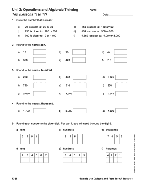 Math Test Template