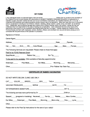 Frederick County Cat Spay/Neuter Consent Form