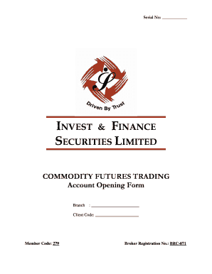 Commodity Futures Trading Account Opening Form