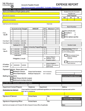 McMaster University Travel Expense Report