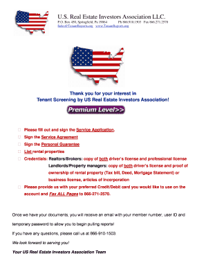 US Real Estate Investors Association Service Application