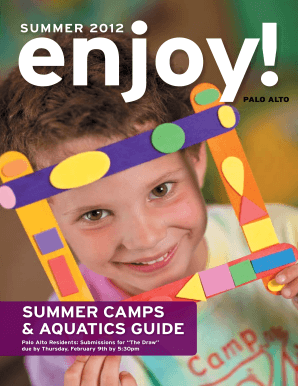 Palo Alto Summer Camps Registration Form