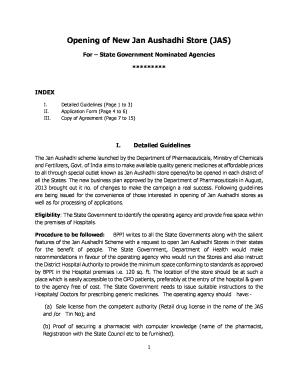 Jan Aushadhi Store Application Form