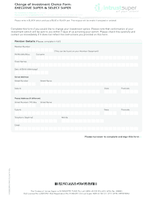 Investment Choice Change Form