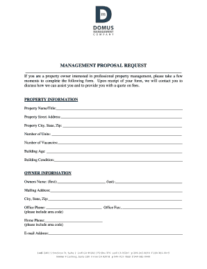 Property Management Proposal Request Form