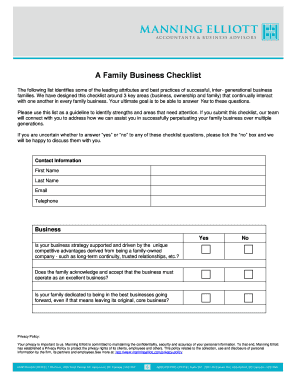 Family Business Checklist