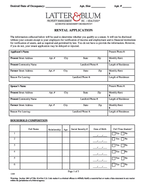 Rental Application Form