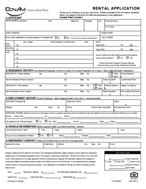 Rental Application Form