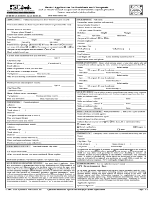 Rental Application for Residents and Occupants