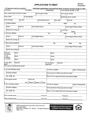 California Rental Application Form