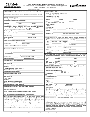 Rental Application for Residents and Occupants