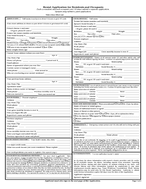 Residential Rental Application Form
