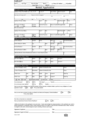 Rental Application Form
