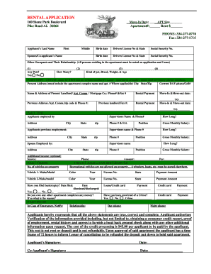 Rental Application Form