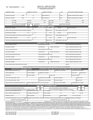 Rental Application Form