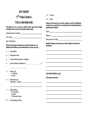 Police Hot Sheet Report