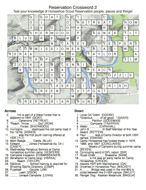 Reservation form for restaurant - Reservation Crossword 2 - Horseshoe Scout Reservation - hsraa